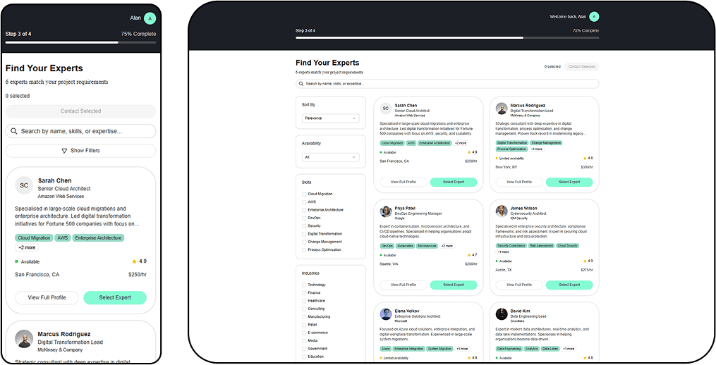 Figma Find Experts Interface